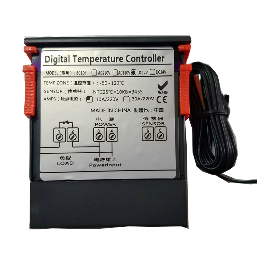 Автоматический цифровой термоконтроллер термостат 12В. Переключатель