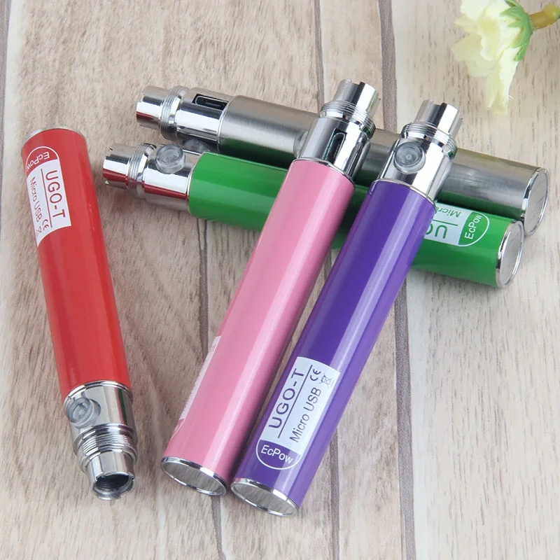 Ugo T 2 батарея 650mah электронная сигарета батарея порт зарядки Micro USB 3,7 V электронные сигареты 510 батарея для Vape ручка