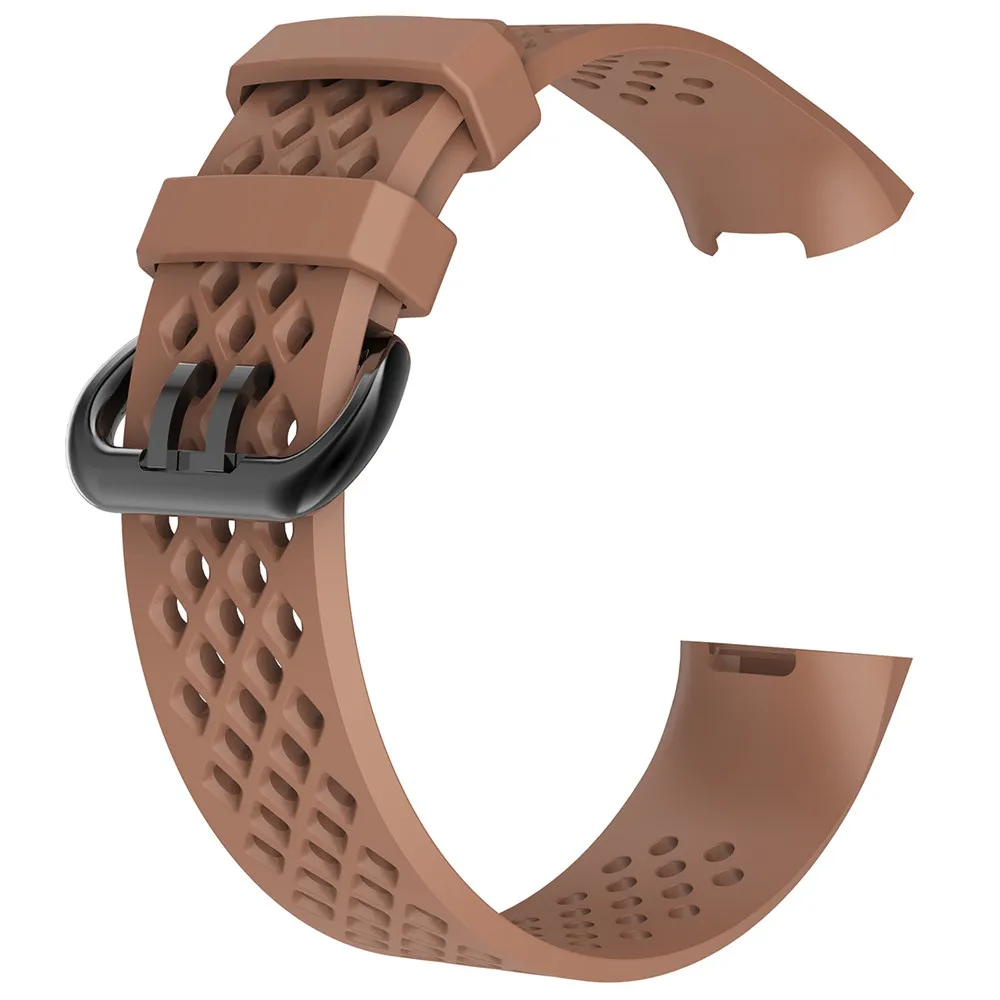 Coffee Силиконовый ремешок для Fitbit Charge 3 фитнес-трекер для активности Смарт-часы спортивные часы ремешок Ремешок небольшой большой - Цвет: Coffee