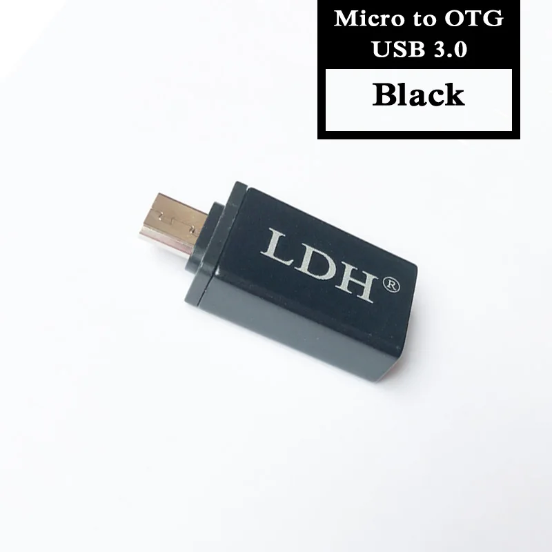 LDH V8 микро USB 2,0 к USB OTG адаптер конвертер для мобильных телефонов - Цвет: Black