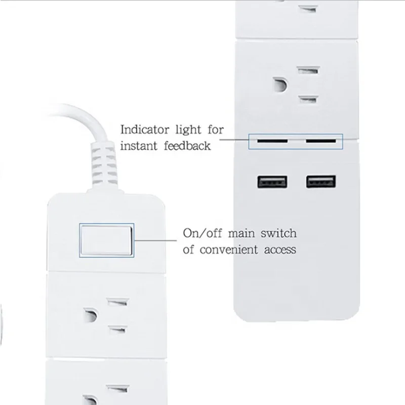 Wifi Smart power Strip розетки переменного тока разъем с usb зарядным портом синхронизации