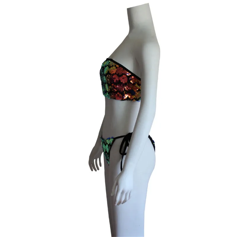 Блестящий топ на бретельках с цветочным узором и блестками 2 шт. пикантные