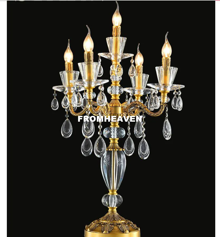 Бесплатная доставка европейская 100% Медная настольная лампа роскошная