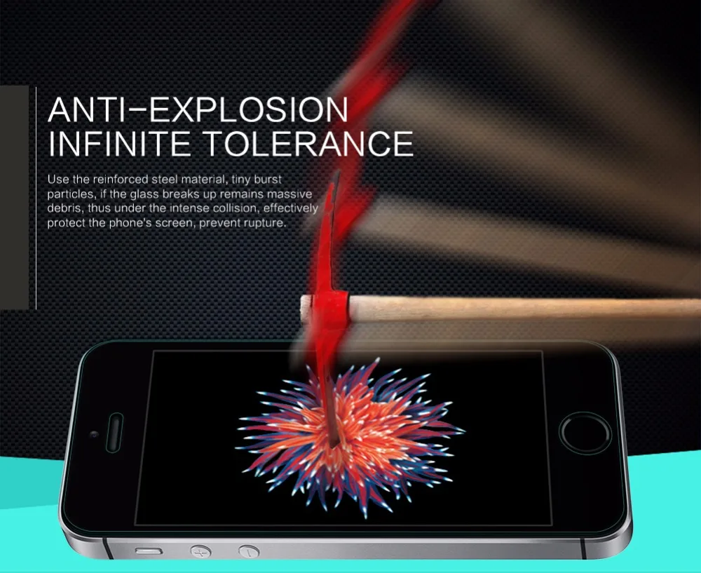 for iPhone 5 5s se Nillkin 9H Ultra-thin Tempered Glass Screen Protector 5S 5SE Anti-Scratch Film | Мобильные телефоны и