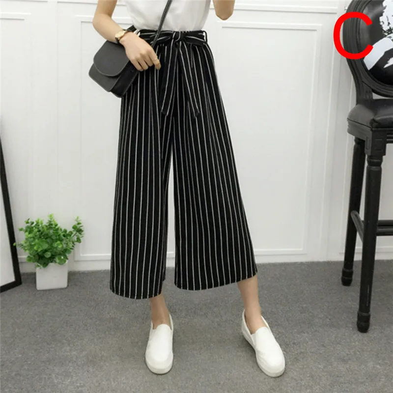 Брюки женские с завышенной талией повседневные офисные свободные штаны на