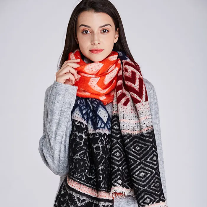 2019 Новая мода Длинный шарф для женщин Многоцветный осень-зима Женская леди Повседневная теплая мягкая классическая мужская аксессуары Унисекс