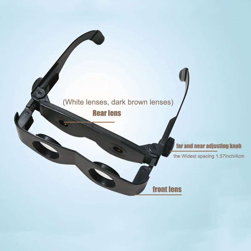 Портативный увеличительные очки пластиковые линзы Лупа бинокль телескоп для