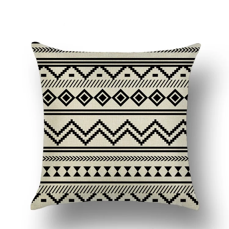 Скандинавском стиле белого и черного цвета с геометрическим принтом подушки
