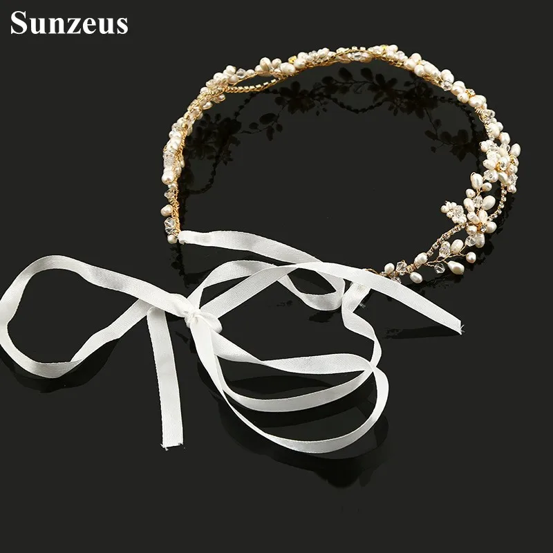 

Crystals Pearls Luxurious Bridal Headband 2020 Wedding Accessories Charming Girls Pageant Party Hair Decoration Head Sash SHA55