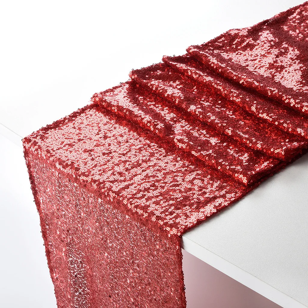 Свадебные украшения скатерти с блестками для свадебной вечеринки красный
