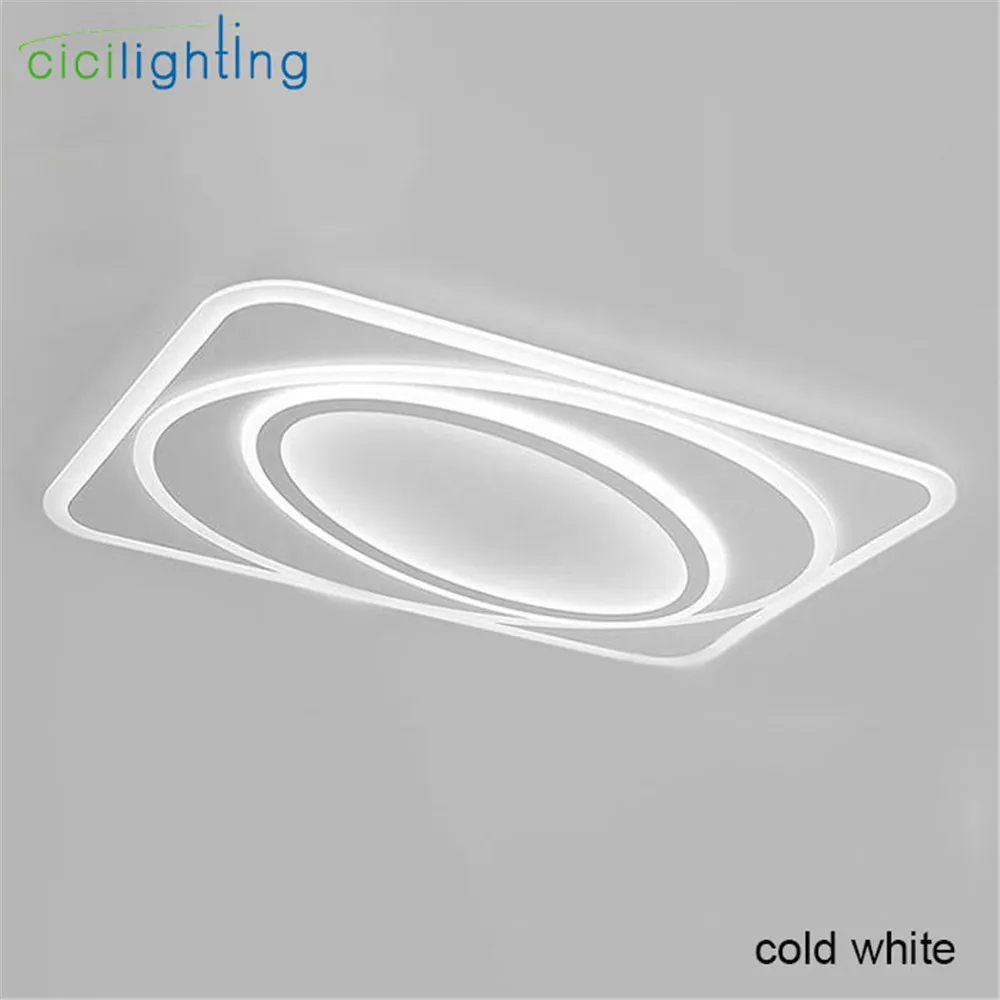 cold white Минималистичная прямоугольная Геометрическая Светодиодная потолочная осветительная арматура 72 Вт 80x56 см Акриловая заподлицо lustre лампа luminaria de teto lampara - Цвет корпуса: cold white