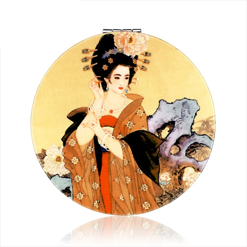 Yang Gui Fei Косметическое зеркало для макияжа, подставка для зеркала заднего вида для настольного ванной комнаты, спальни, для путешествий, инструменты, круглое зеркало в китайском стиле - Цвет: Yang Gui Fei