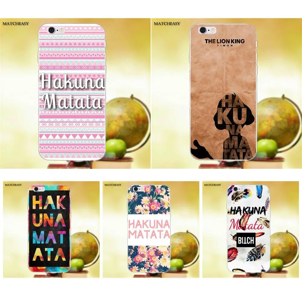 Мягкие чехлы из ТПУ для Apple iPhone X XS Max XR 4 4S 5 5C SE 6 6S 7 8 Plus Lion King Hakuna Matata|Чехлы-накладки| |