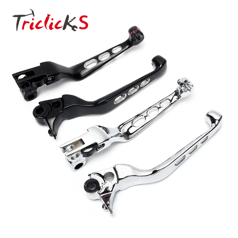 Новинка черные хромированные рычаги тормозной ручки Triclicks для Harley Sportster XL883 XL1200 Dyna