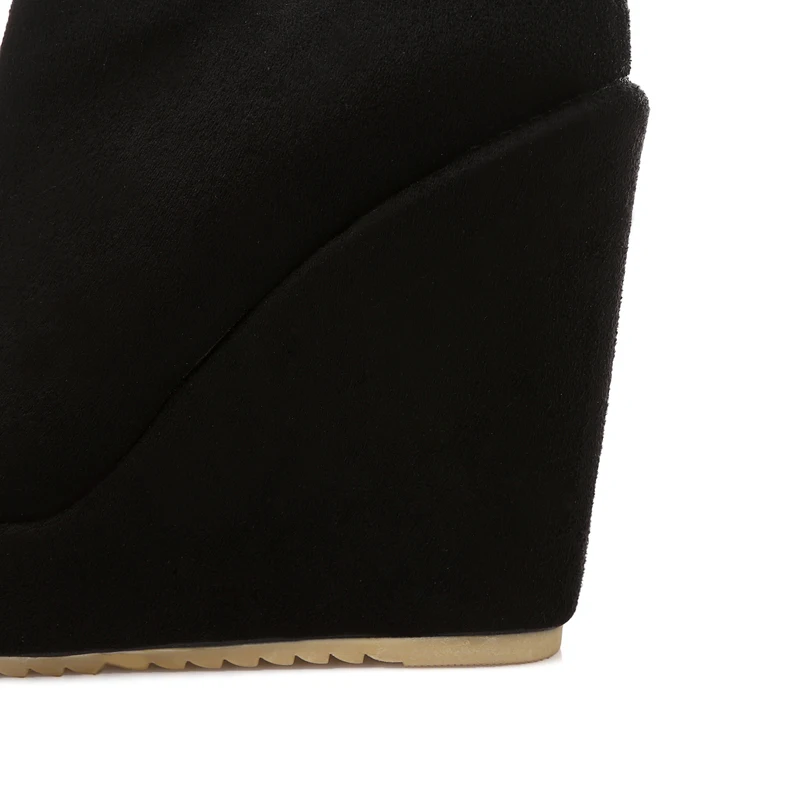 SFZB модные на молнии танкетке женские ботильоны универсальные острый носок