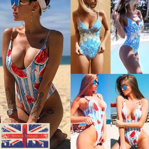 2018 Новый Полосатый Цельный купальник с арбузом сексуальный женский монокини