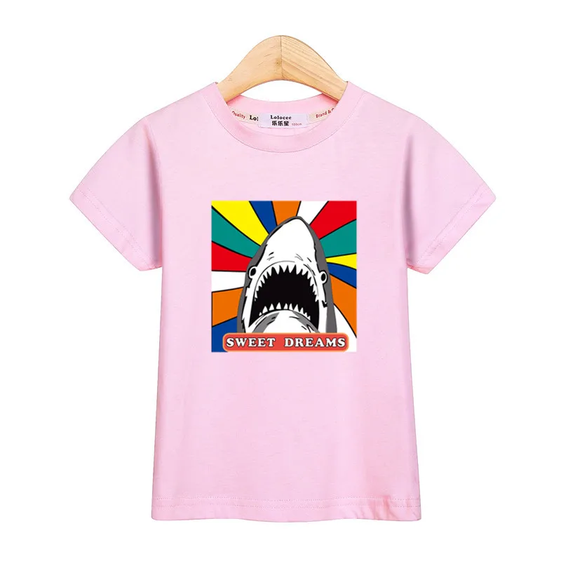 Lolocee модные детские футболки Футболки для детей Теплые рубашки дизайн акулы