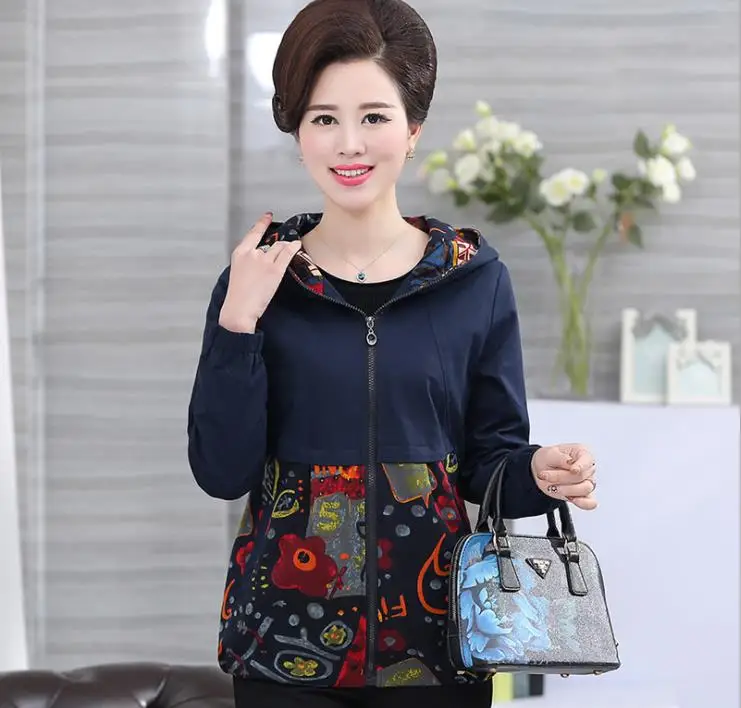 

Женская одежда для матери среднего возраста, пальто и куртки, весна 2019, приталенная Женская одежда с длинным рукавом, подарок для матери, Жен...