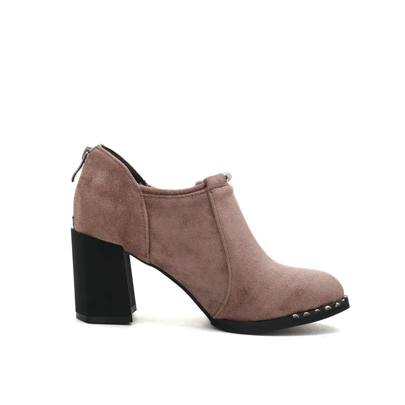 NESIMOO/2018 женские туфли-лодочки женская обувь из флока на молнии повседневные в