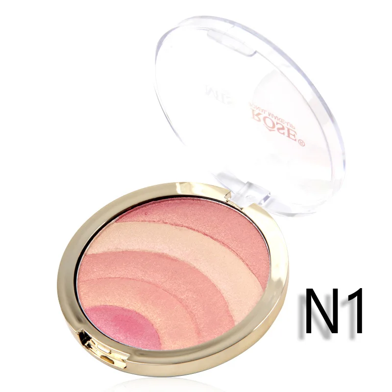 N1 MISS ROSE 10 Радужный цвет глянцевые тени для век для выпечки порошок для ремонта Румяна Тени для век ленивые Румяна Красота - Цвет: N1
