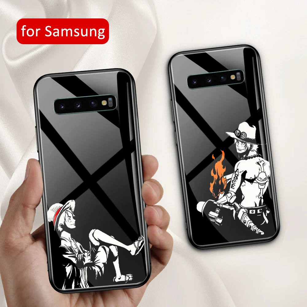 Для Samsung note 10 Чехол аниме стекло задняя крышка чехол для Galaxy S8 S9 s10 S20 plus Note 8 9 S10e
