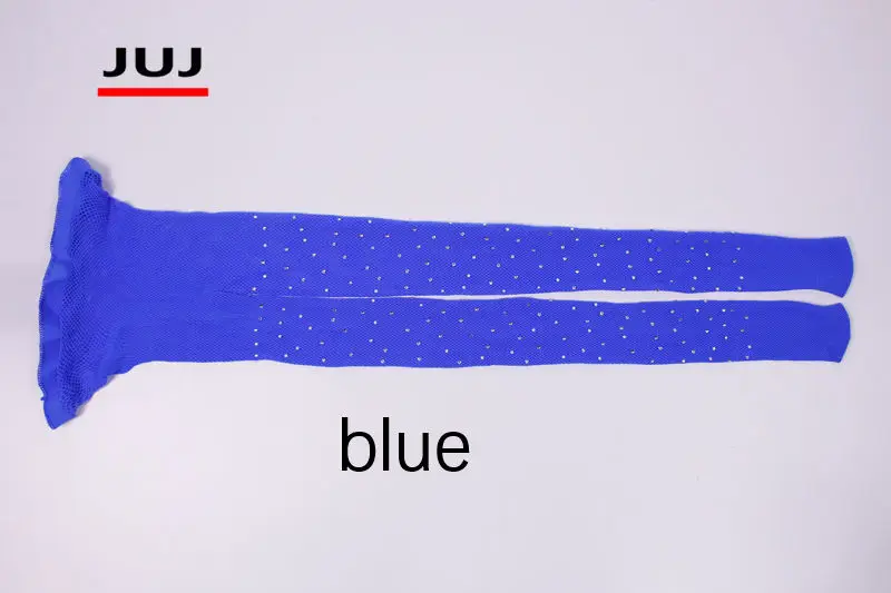 Blue Сексуальные женские колготки, блестящие чулки, высокое качество, полые сетчатые клетчатые колготки с бриллиантами, блестящие стразы, чулки - Цвет: Blue