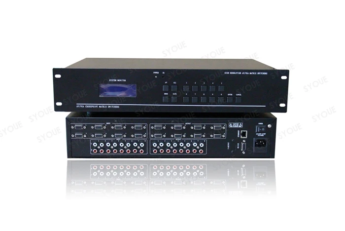 Коммутатор swtich 8x8 video 1U с 8 входами и выходами VGA ИК пульт дистанционного