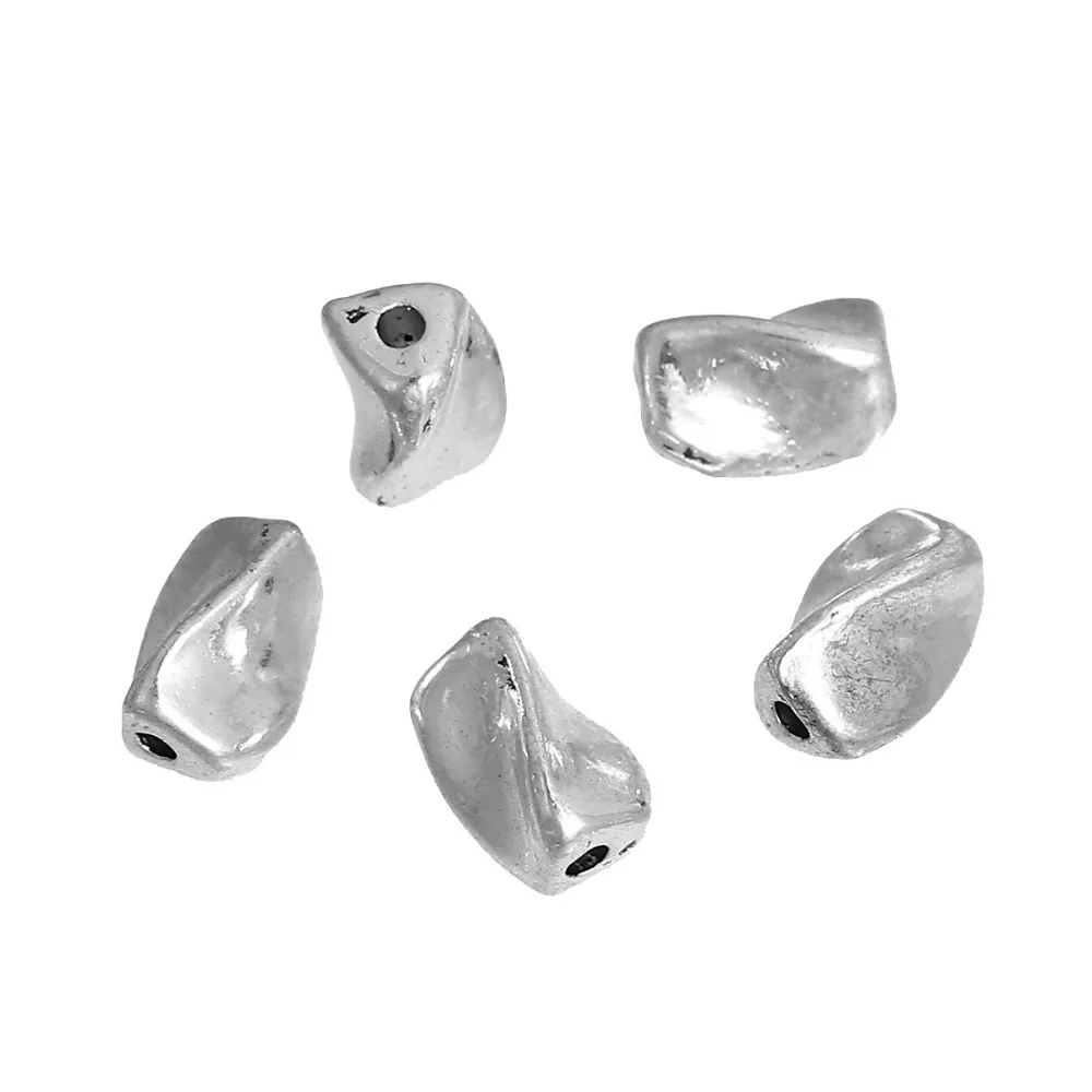 DoreenBeads сплав на основе цинка серебряный цвет кованые бусины скрученные