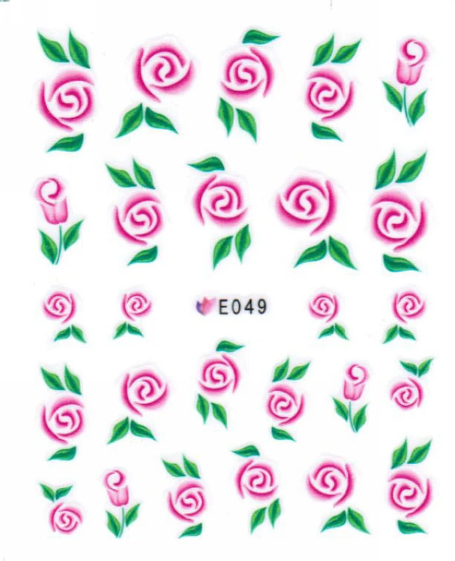 Самоклеющиеся 3D татуировки для ногтей фрукты клубника страмония лилия Подсолнух