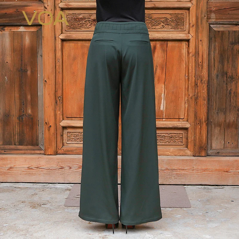 VOA тяжелые шелковые офисные прямые брюки размера плюс 5XL женские длинные короткие