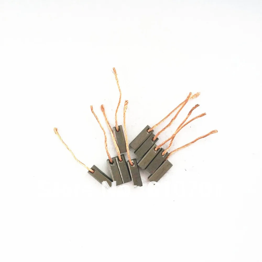

10pcs Wire Leads Electric Generator Motor Graphite 6x6x15mm Carbon Brushes Alternator Power Tool for Generic Electric Motors