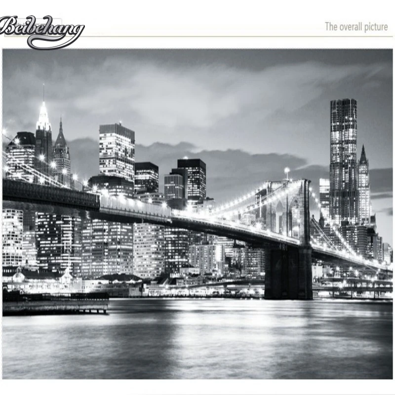 

Beibehang Black white New York city night view 3d wallpaper living room bedroom TV background wallpaper papel de parede