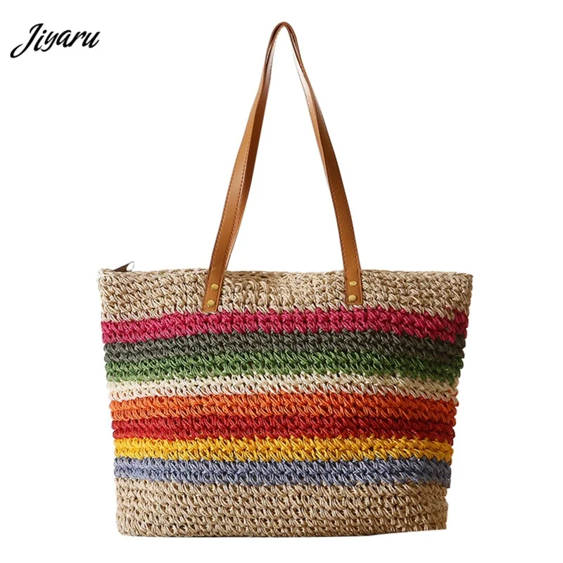 Новинка 2019 женские сумки на плечо дорожные для девочек в радужную полоску