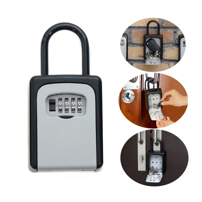 

Safty Key Lock Box Set-Your-Own Combination Portable Aluminium Hot Selling Alloy Key Safe Box Secure Box Security Key Holder