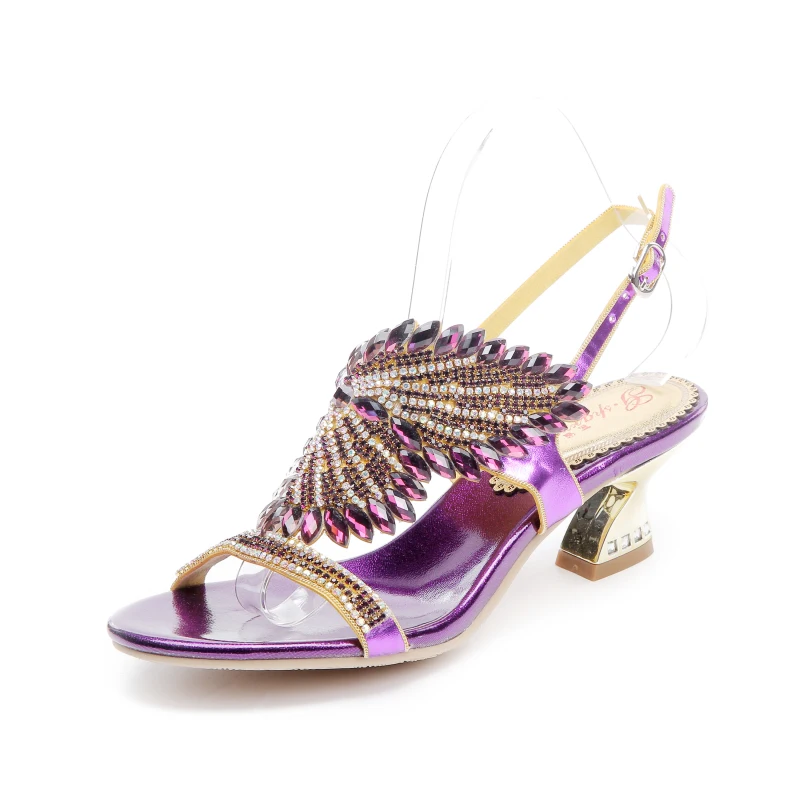 Новинка 2019 босоножки большого размера в богемном стиле с узором стразы и