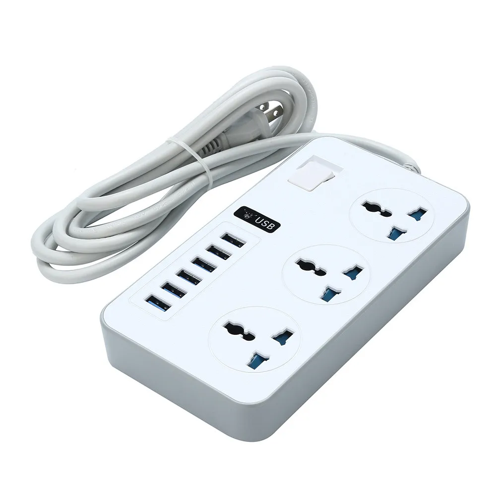 White 6USB мобильного телефона Зарядное устройство 5V 2.4A зарядное устройство с 3 usb-портами для штепсельная вилка американского стандарта для мобильного телефона, Универсальные наушники адаптер для samsung huawei - Цвет: White