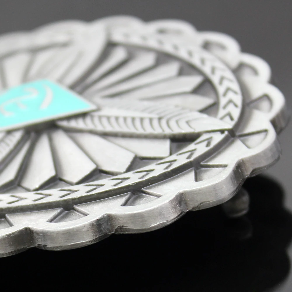 Винтажный посеребренный кулон крест купольный ковбойский ремень пряжка подарок