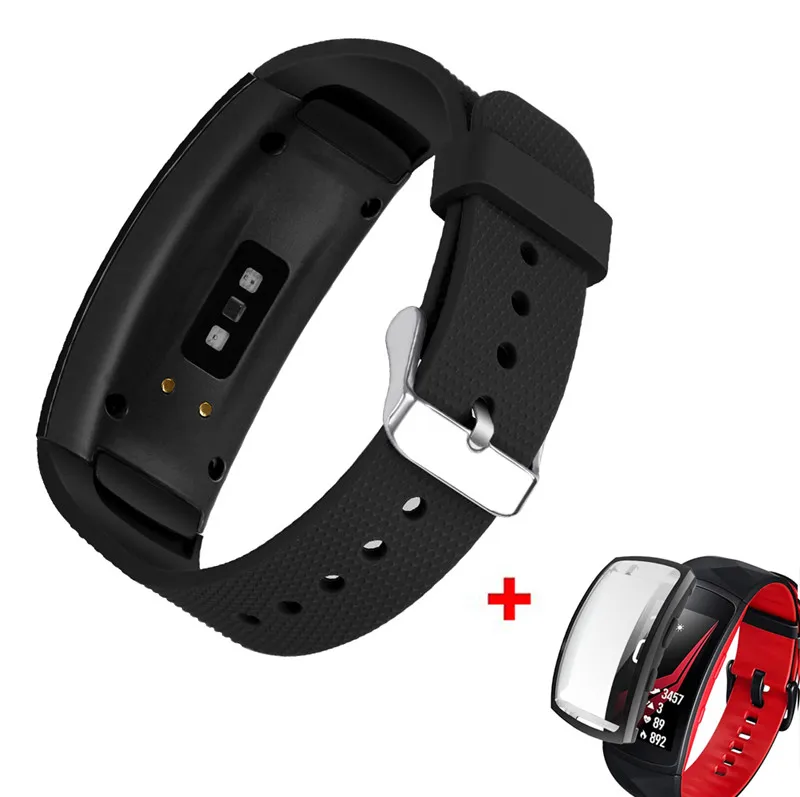 Color3 2 в 1 сменные браслеты для samsung gear Fit 2 Pro Band силиконовый ремешок для часов+ чехол для samsung Fit 2 SM-R360 ремешок - Цвет: Color3