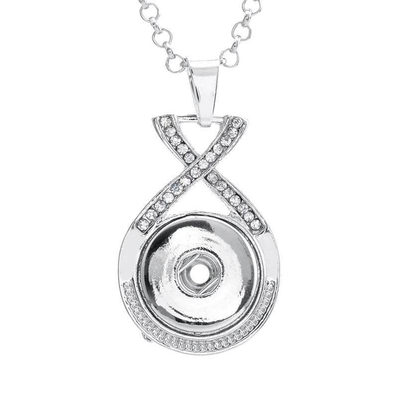 3 цвета горный хрусталь Бесконечность формы металла кулон ожерелье с кнопкой 50 см