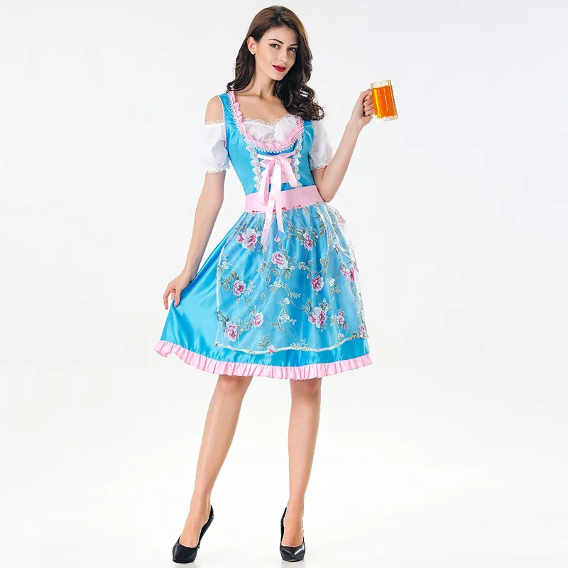 Bavarian Dirndl Платье Октоберфест пивной девушка костюм карнавальные игры Косплей сексуальный наряд горничной Необычные костюмы на Хэллоуин для женщин