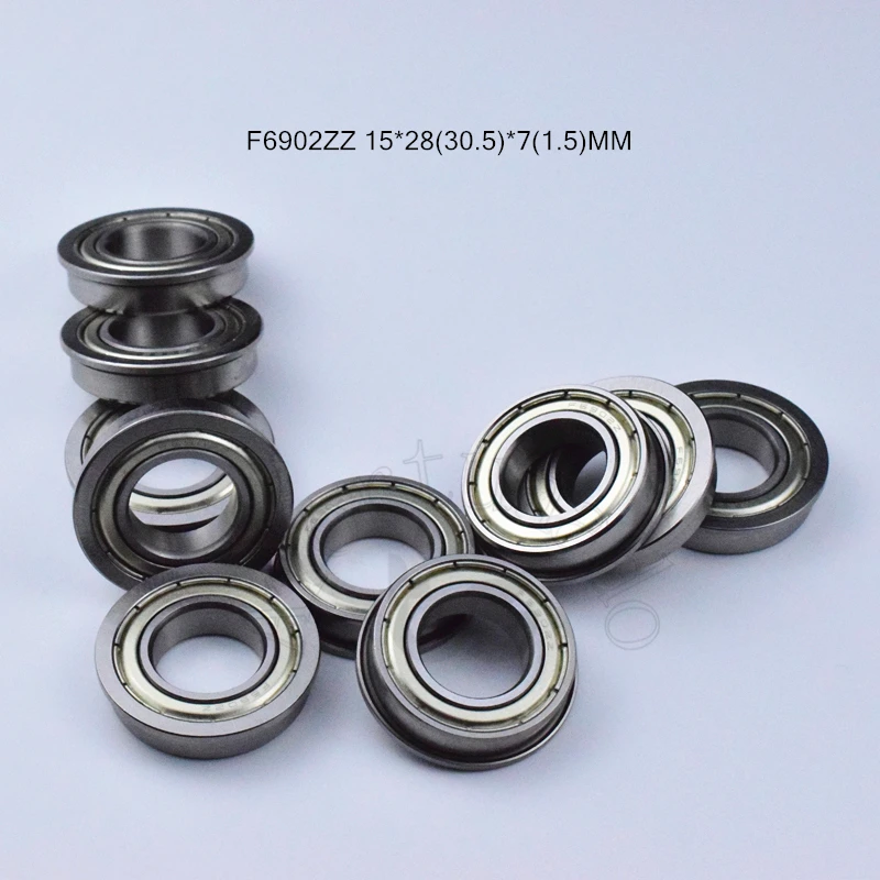 F6902ZZ bearing 15*28(30.5)*7(1.5)MM 10pieces Flange bearings 6902 F6902Z F6902ZZ chrome steel deep groove bearing