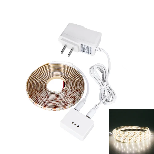 Whole Sale US Plug 1 м-5 м светодиодный светильник для шкафа с ручным датчиком движения, ленточный светильник SMD 2835 DC 12 В с регулируемой яркостью, светодиодный ночник с сенсорным переключателем - Цвет: Whole Sale US Plug
