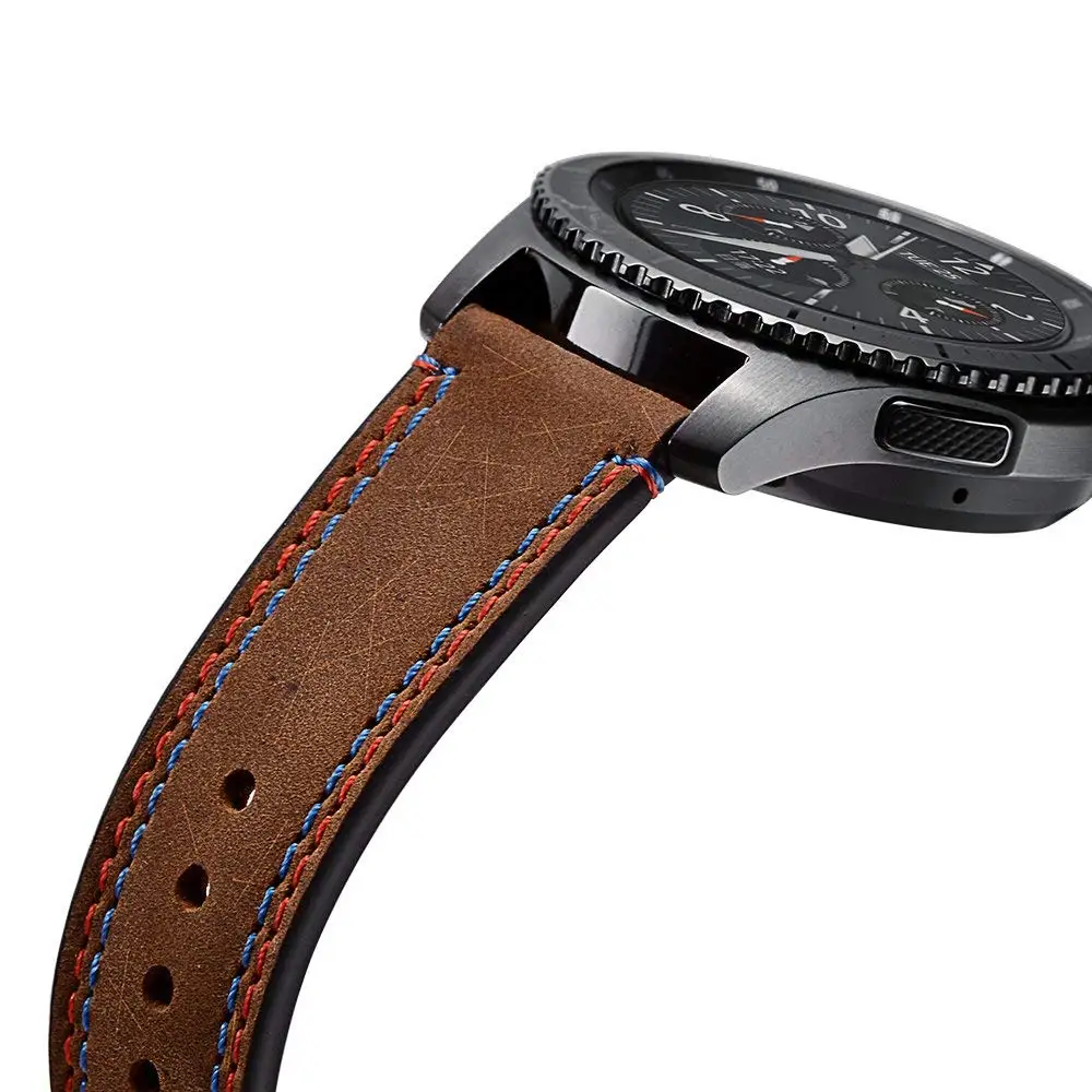 Galaxy Watch 46 мм ремешок для samsung gear S3 Frontier amazfit ремешок Bip натуральная кожа 22 мм ремешок для часов браслет ремешок для часов S 3 46