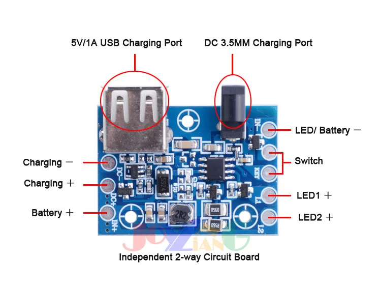 2-WAY JYL-5001 светодиодный налобный фонарь 18650 монтажная плата USB для зарядки мобильного телефона T6/U2/Q5 аксессуары для налобных фар - Цвет: 2-WAY