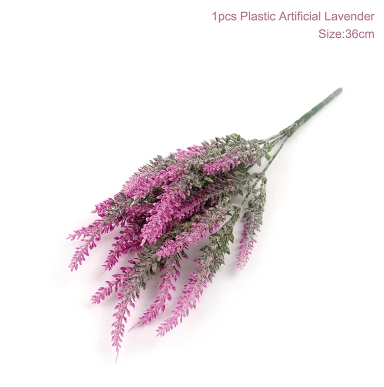 FENGRISE 25 Heads Lavender Flowers Plastic Artificial Silk Lavender Flowers Wedding Decoration Birthday Party Garden Home Decor свадебный декор свадебные украшения свадьба украшения декор цветы искуственные - Цвет: artificial lavender