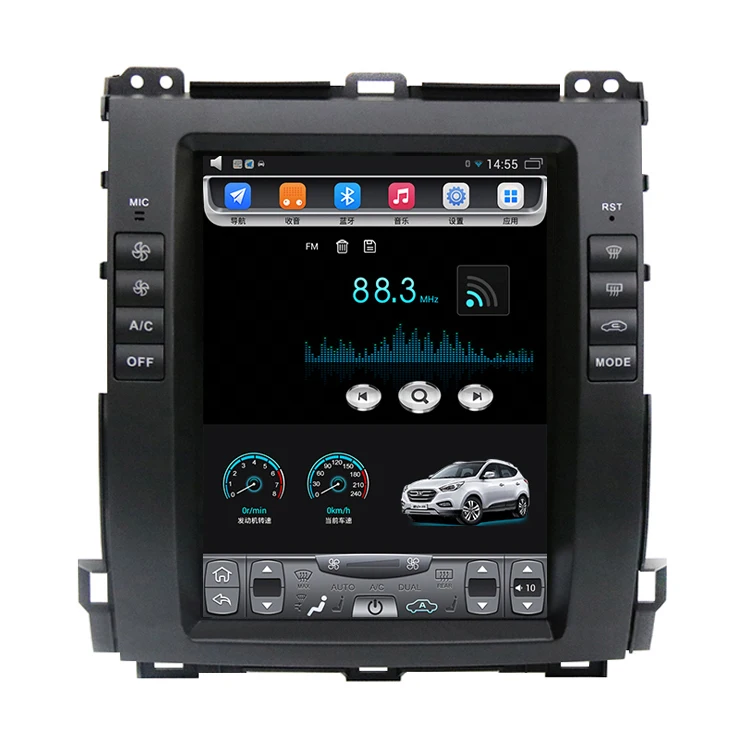 2003-2009 Prado Lexuss GX470 10,4 дюймов Tesla вертикальный сенсорный экран Android автомобильный gps-навигатор с мультимедийным видео