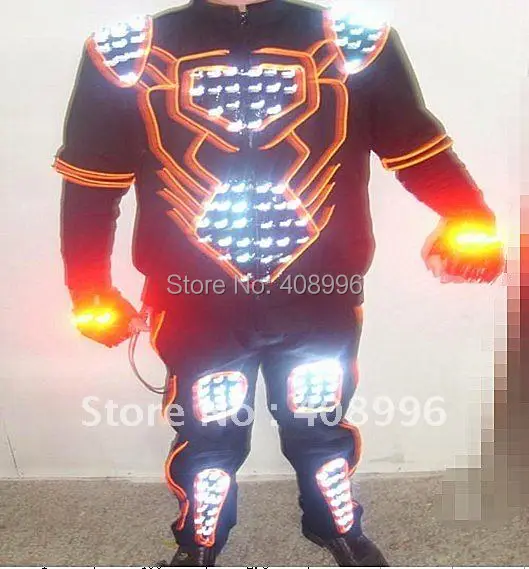 LED и EL light up robot костюм для производительности/светящаяся одежда/light robot|robot pvc|suit