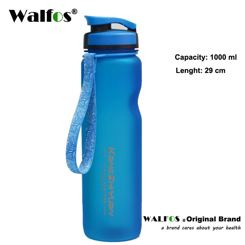 WALFOS 1000 мл портативная Спортивная бутылка для воды без BPA бутылки для воды для заварки чая велосипедный шейкер - Цвет: WALFOS Blue