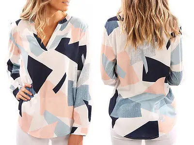 

2019 Fashion Women Blouse Loose shirt Blouse lady Casual Long Sleeve Tops Shirt Plus Size S-2XL