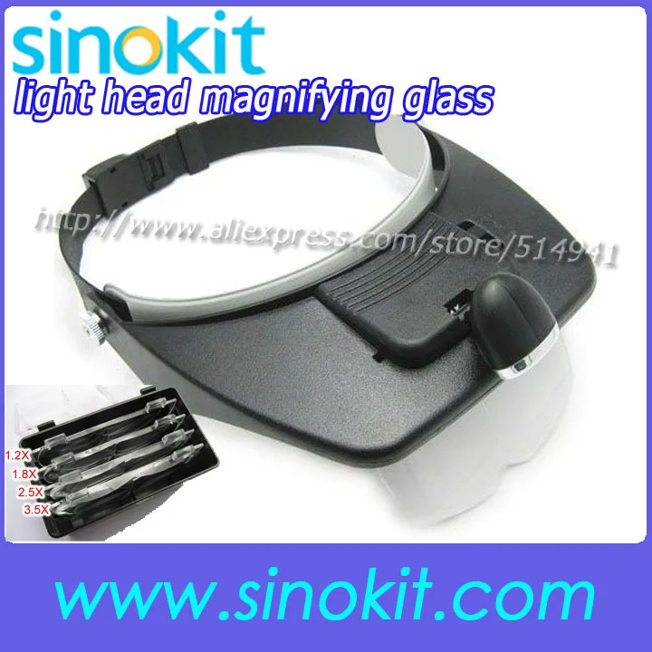 Бесплатная доставка светодиодные лампы головной шлем увеличительное стекло |